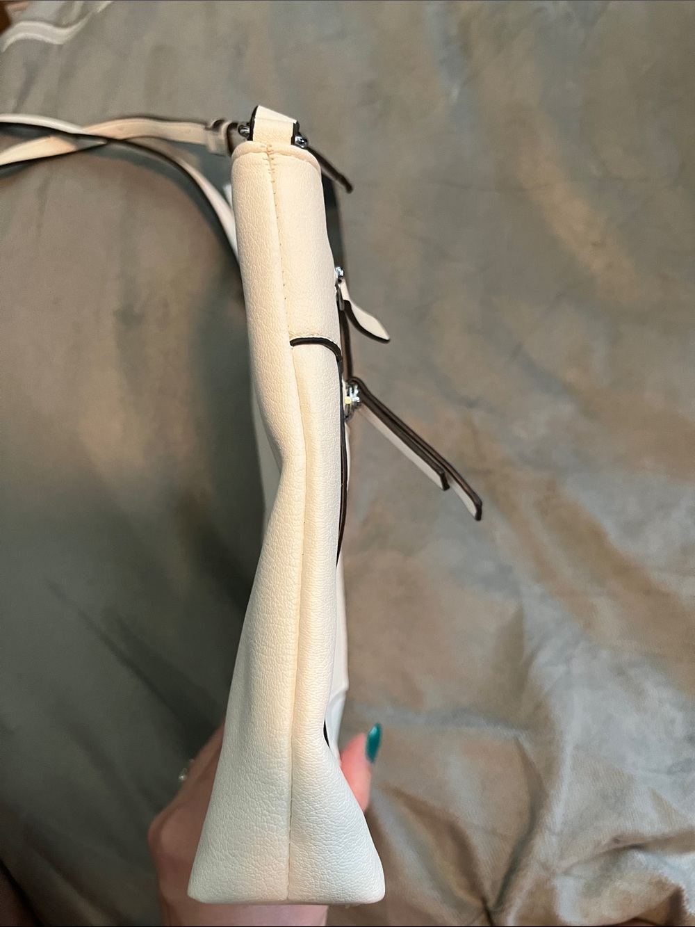 Nine West White Crossbody Bag with Silver Hardware - Picture 7 of 9